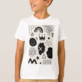 Spielerische monochrome Formen T-Shirt