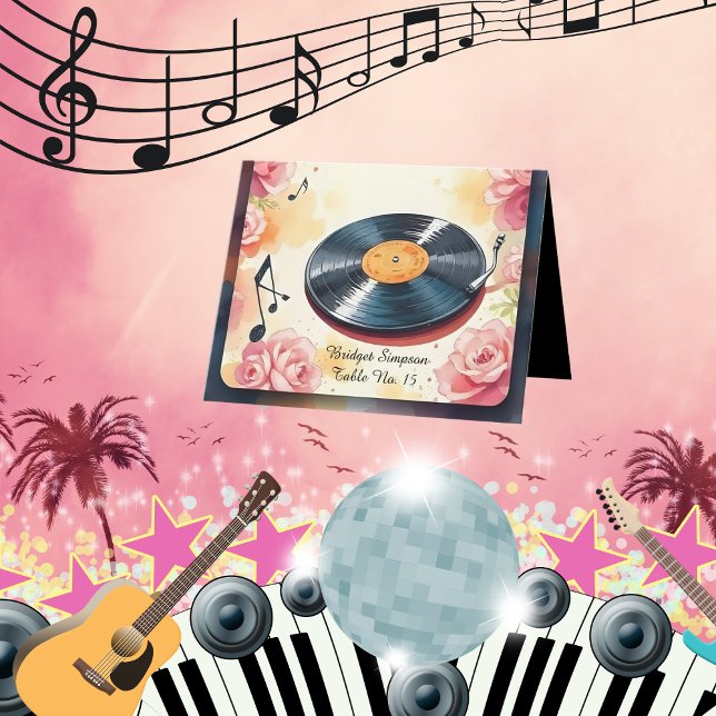 spielerische musikalische Blütenpastellkarte Dankeskarte (Von Creator hochgeladen)