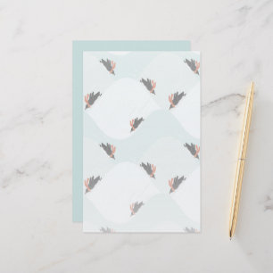 Spielerische Pinguine, die auf dem Schneepattern g Briefpapier