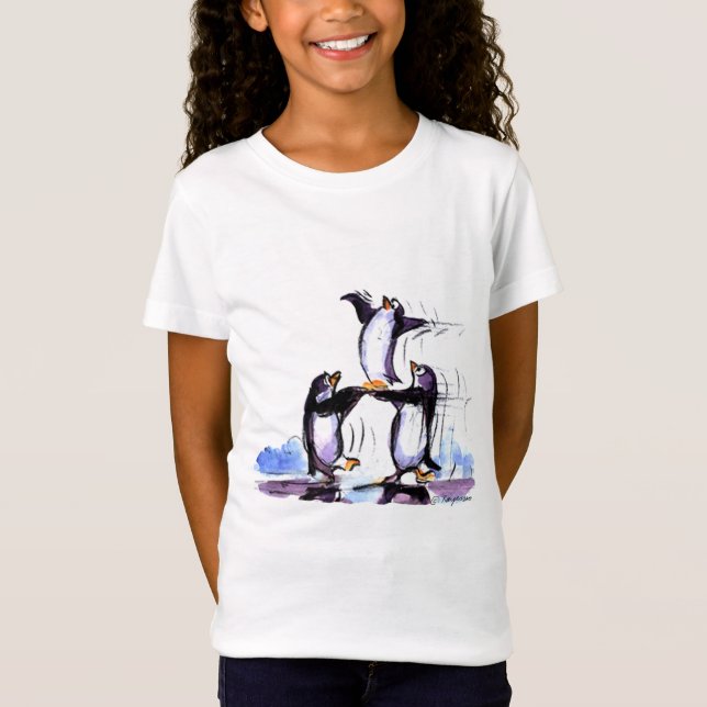 spielerische Pinguine T-Shirt (Vorderseite)