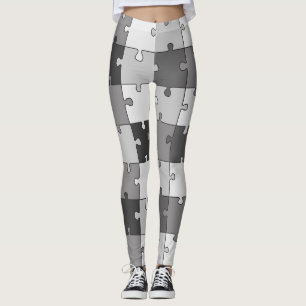 Spielerische Puzzle-Grau-Töne Leggings