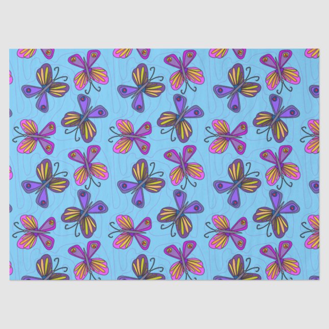 Spielerische Schmetterlinge Seidenpapier (Vorderseite)