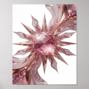 Spielerische silberne ABSTRACTE KUNST Moderne Gest Poster
