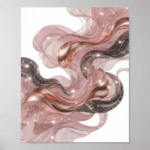 Spielerische silberne ABSTRACTE KUNST v2 Poster