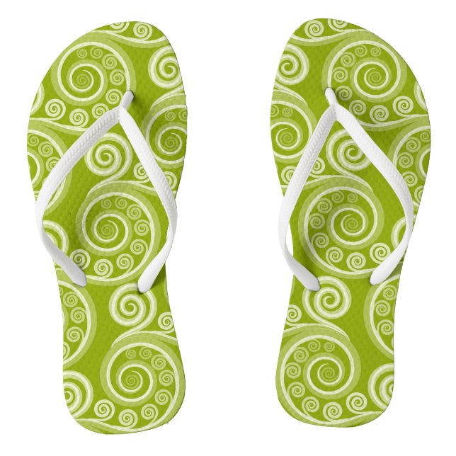 Spielerische Sommer-Green Fern-Blätter Flip Flops (Fußbett)