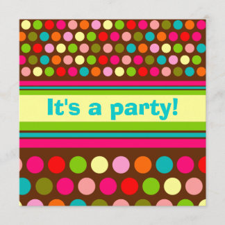 Spielerische Tupfen-Geburtstags-Einladung Einladung