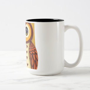 Spielerische Volkskunst mit Herbstfarben Zweifarbige Tasse