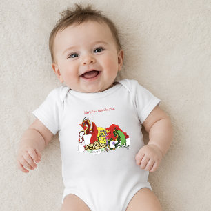 Spielerische Weihnachts-Drachen Fantasy Milch Keks Baby Strampler