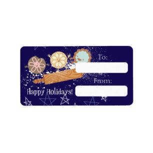 Spielerische Weihnachtsplätzchen von der Küche von Adressaufkleber