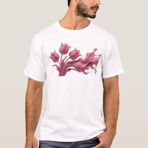 Spielerischer ABSTRACTER BLUMEN Kreativdruck T-Shirt