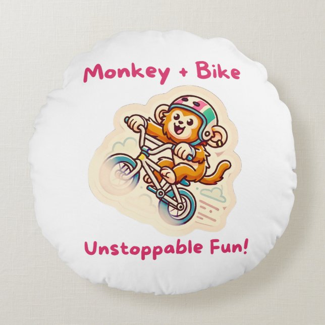 spielerischer Cartoon-Stil Rundes Kissen (Vorderseite)