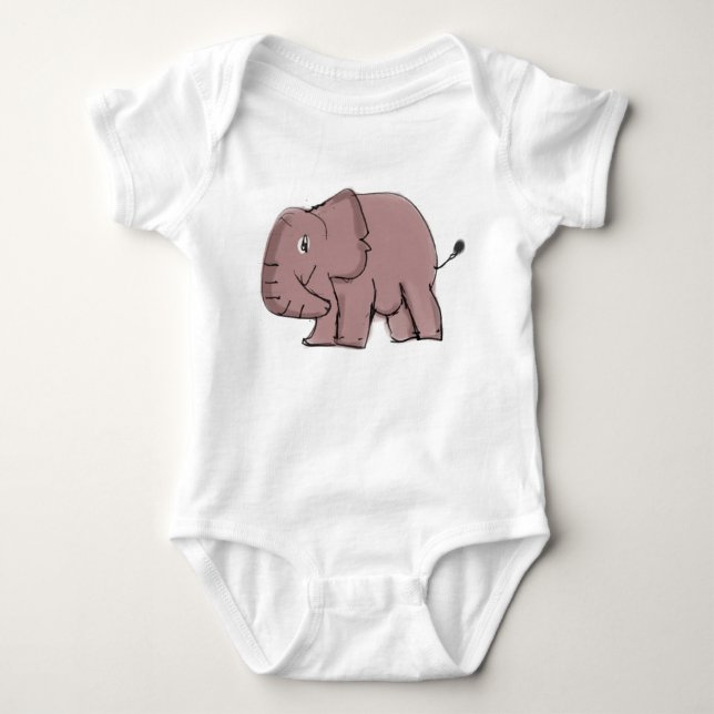 Spielerischer Elefant Baby Strampler (Vorderseite)