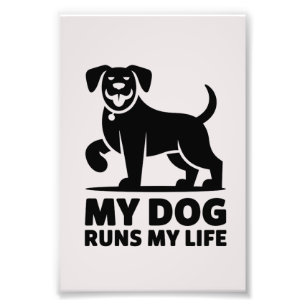 Spielerischer Hundeumriss "Mein Hund bestimmt mein Fotodruck