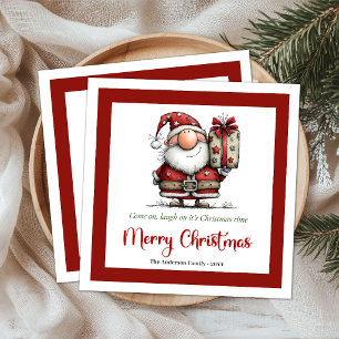Spielerischer Lustiger Quirkiger Weihnachtsmann Ca Serviette