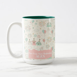 Spielerischer Neujahrsbeginn Individuelle Tasse