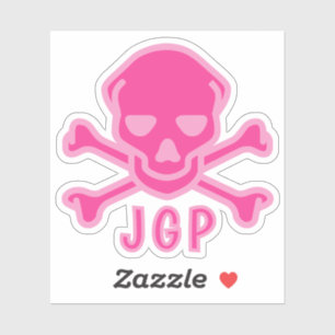 Spielerischer Rosa-Totenkopf-Kreuzknochen-Säugling Aufkleber