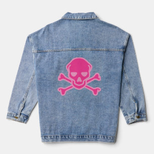 Spielerischer Rosa-Totenkopf-Kreuzknochen-Säugling Jeansjacke
