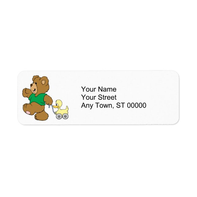 spielerischer Teddybär mit Spielzeugducky (Vorne)