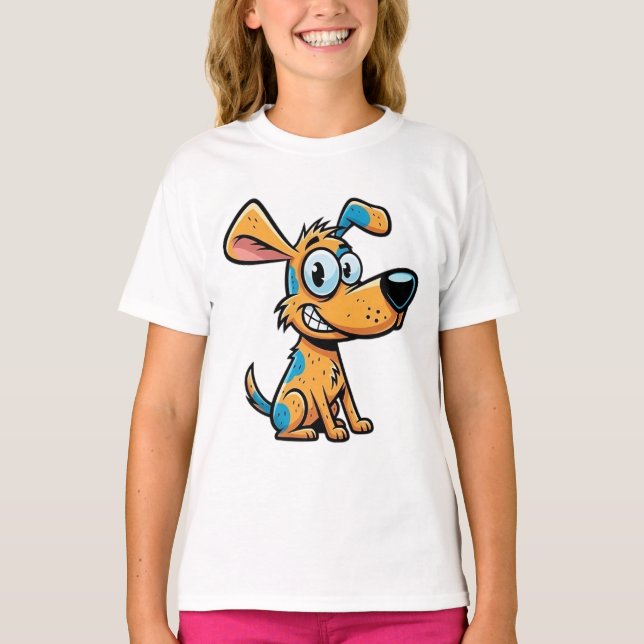Spielerischer Welpen-Kinderpullover mit Kapuze T-Shirt (Vorderseite)