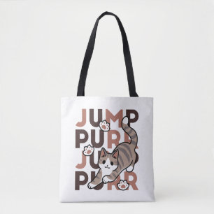 Spielerisches Cat Jump Design - Jump Purr Pun Artw