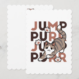 Spielerisches Cat Jump Design - Jump Purr Pun Artw Feiertagskarte