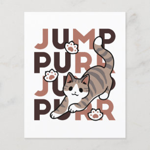 Spielerisches Cat Jump Design - Jump Purr Pun Artw Flyer