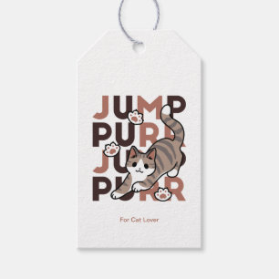Spielerisches Cat Jump Design - Jump Purr Pun Artw Geschenkanhänger