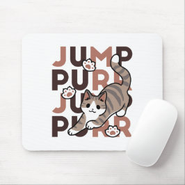 Spielerisches Cat Jump Design - Jump Purr Pun Artw Mousepad