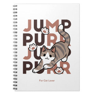 Spielerisches Cat Jump Design - Jump Purr Pun Artw Notizblock