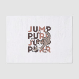 Spielerisches Cat Jump Design - Jump Purr Pun Artw Seidenpapier