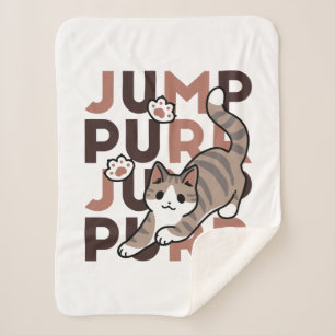 Spielerisches Cat Jump Design - Jump Purr Pun Artw Sherpadecke