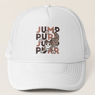 Spielerisches Cat Jump Design - Jump Purr Pun Artw Truckerkappe