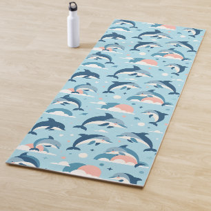 Spielerisches Delphinmuster Yogamatte
