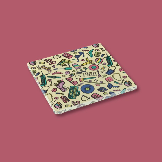 Spielerisches Doodle Art Pattern der 1980er Jahre Glasuntersetzer (Von Creator hochgeladen)