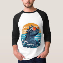 Spielerisches Dunkelgrau-Reptilienmonster mit Sonn