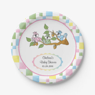 Spielerisches Eichhörnchen-Babyparty-Thema Pappteller