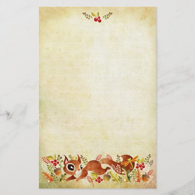 Spielerisches Eichhörnchen-Briefpapier Briefpapier (Vorderseite)