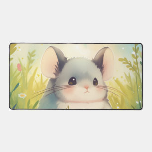 Spielerisches Fluffiges Chinchilla Sonnige Frühlin Schreibtischunterlage