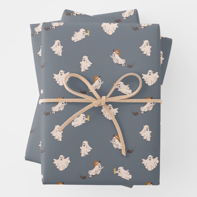 Spielerisches Ghosts Halloween-Muster Geschenkpapier Set (Beispiel)