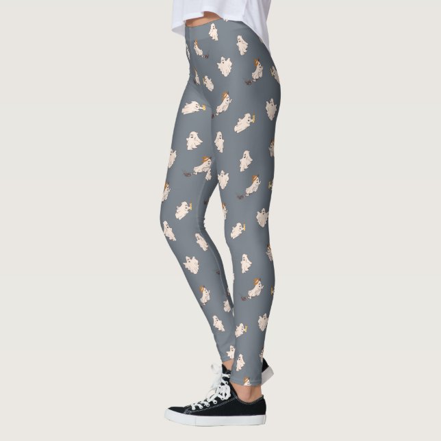 Spielerisches Ghosts Halloween-Muster Leggings (Links)