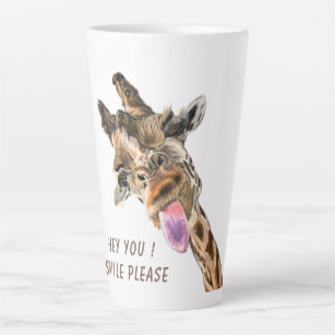Spielerisches Giraffe Tongue Out Latte Tasse Läche