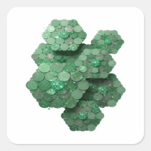 Spielerisches Grün LUCKY COINS Sticker-Design Quadratischer Aufkleber