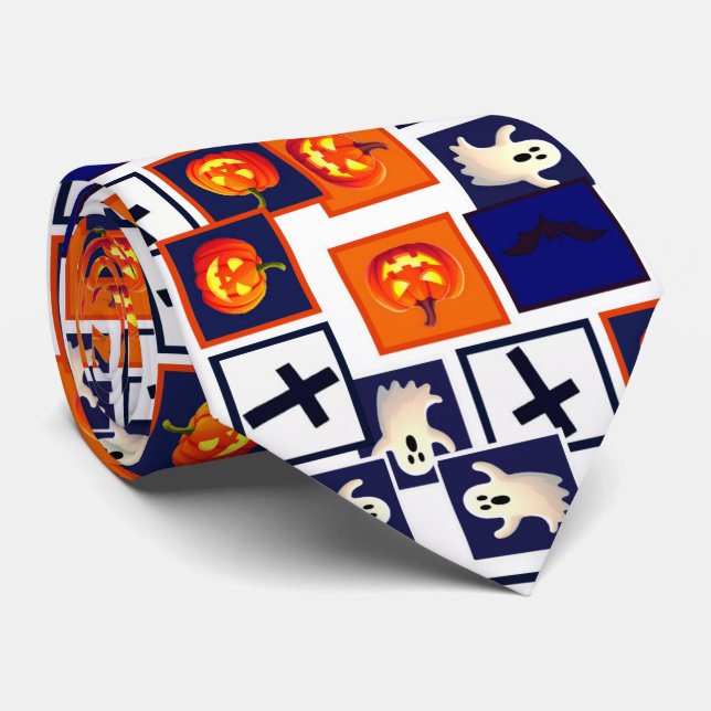 spielerisches Halloween-Muster Krawatte (Gerollt)