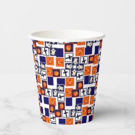 spielerisches Halloween-Muster Pappbecher