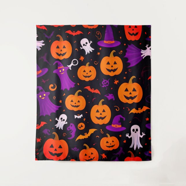 spielerisches Halloween Wandteppich (Vorderseite)