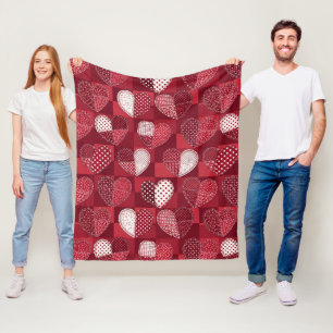 Spielerisches handgezeichnetes Valentinstag-Herzen Fleecedecke