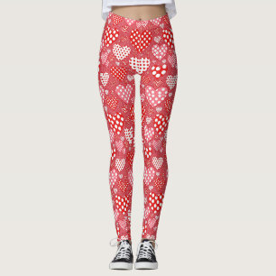 Spielerisches Handgezeichnetes Valentinstag-Herzen Leggings