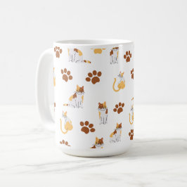 Spielerisches Katzenmuster - Niedlicher Cartoon Ki Kaffeetasse