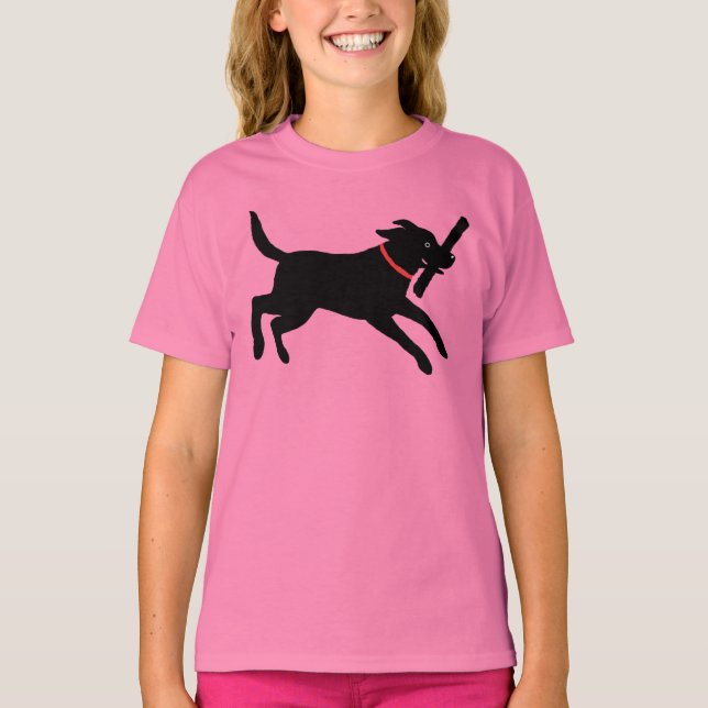 Spielerisches Labrador Retriever Dog Black Lab läu T-Shirt (Vorderseite)