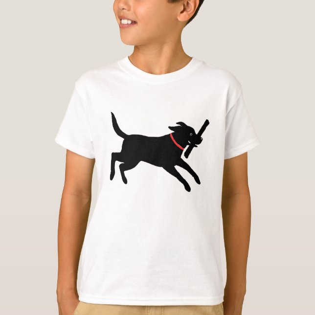 Spielerisches Labrador Retriever Dog Black Lab läu T-Shirt (Vorderseite)